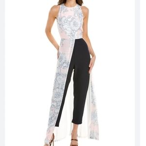 KAY UNGER blush Dakota Walk Thru Jumpsuit With Florals